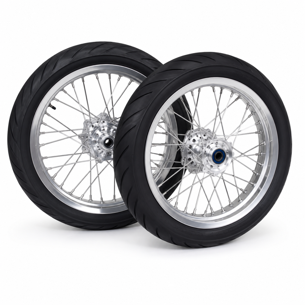 Ultra Bee Supermoto Wheelset (17in) Chrome/Black