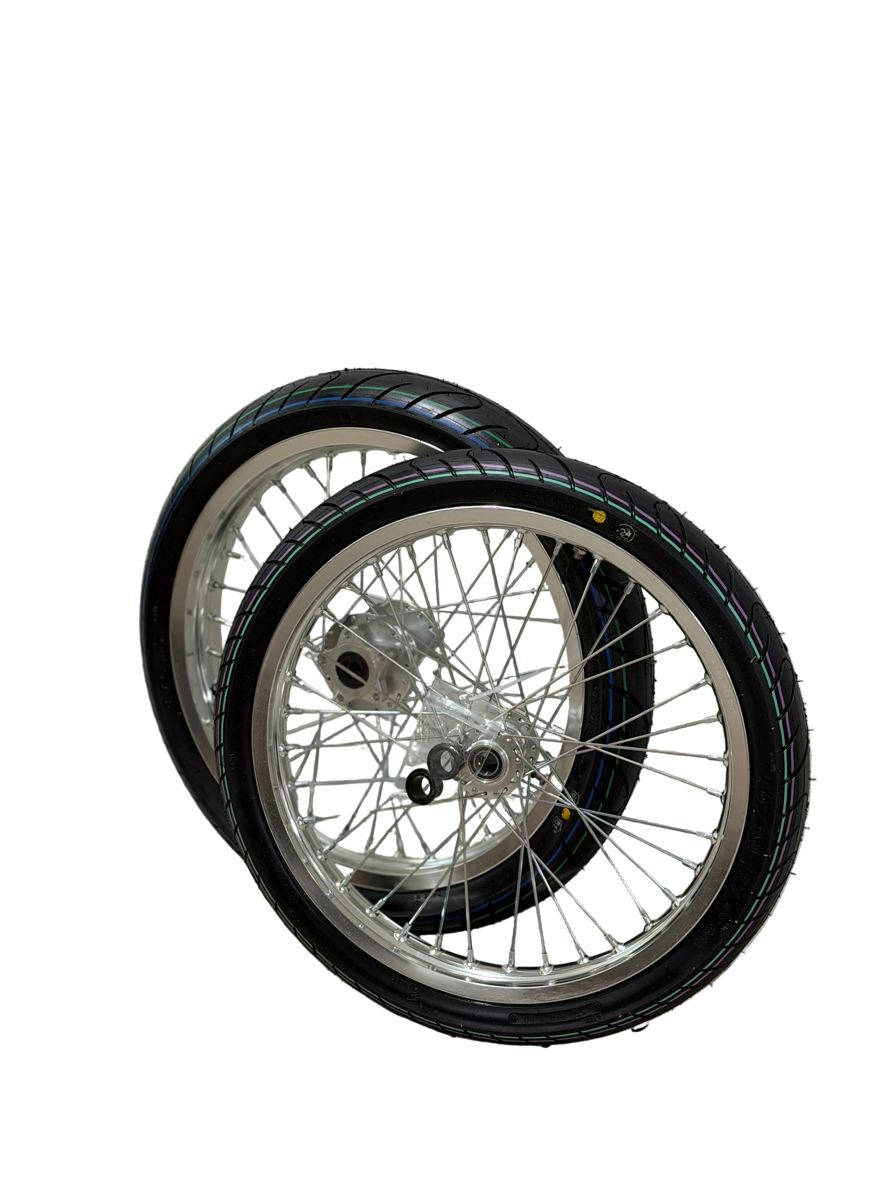 Chrome Light Bee/Eride Supermoto Wheel Set