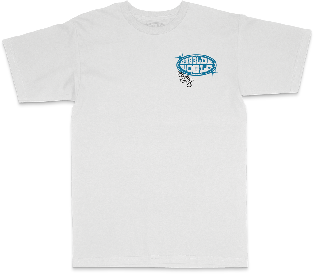 StarlineWorld (White-BlueGuy) Tee