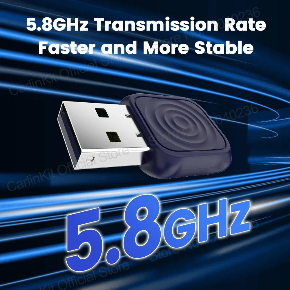 CarlinKit 5.0 Wireless Adapter Mini Ultra | Wireless Android Auto and CarPlay USB Dongle