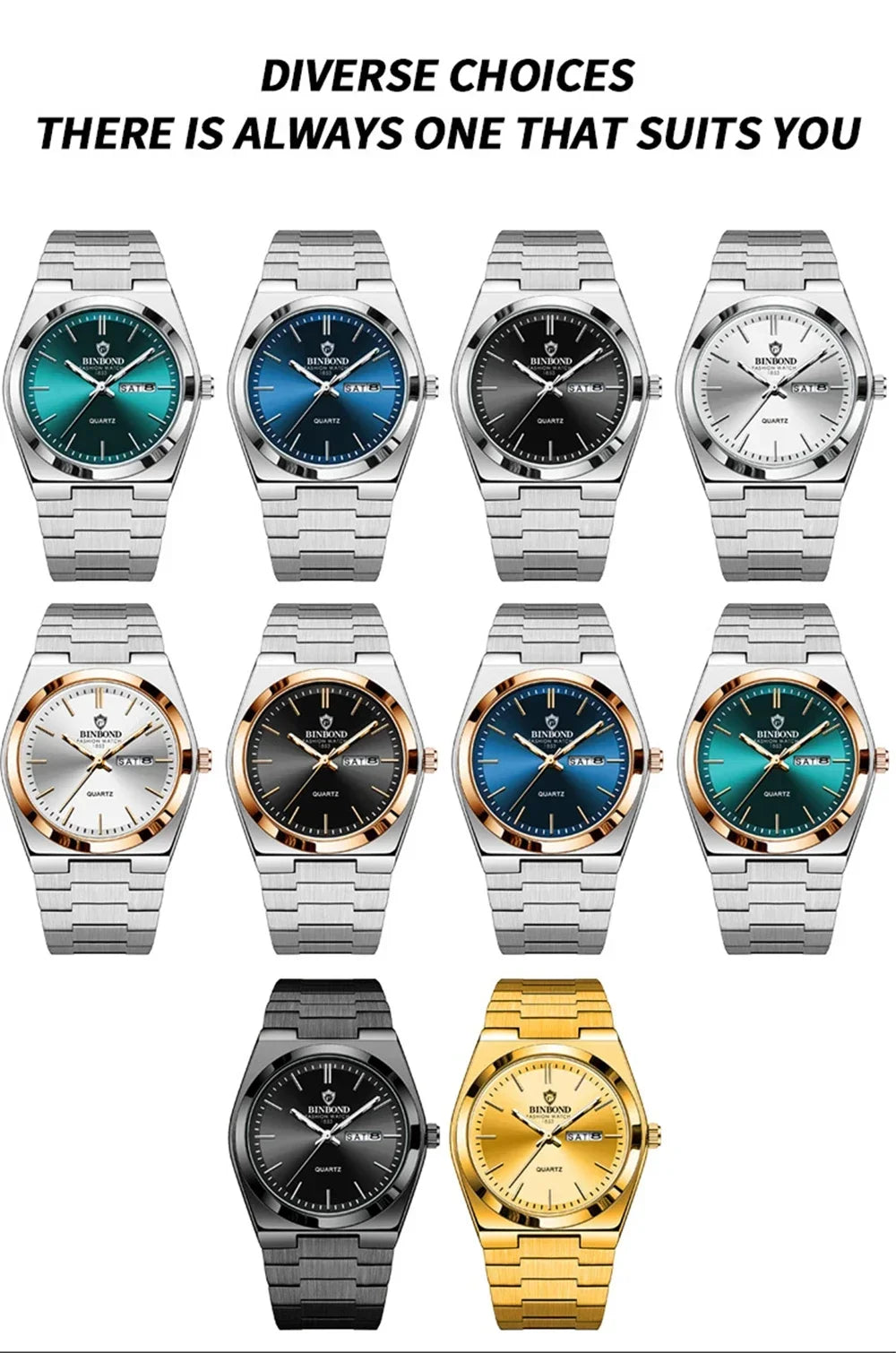 New Gifts Casual Business Top Blue Clock Men Luxury Watch Automatic Watches Mens Fashion Quartz Wristwatches Relogio Masculino