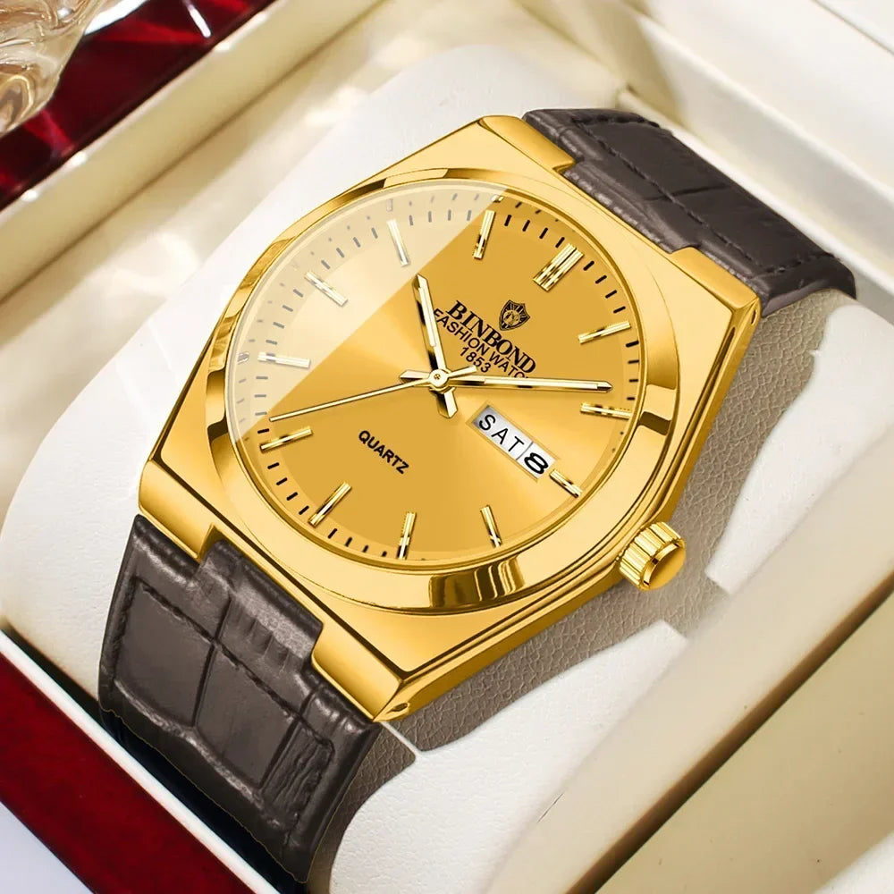 New Gifts Casual Business Top Blue Clock Men Luxury Watch Automatic Watches Mens Fashion Quartz Wristwatches Relogio Masculino