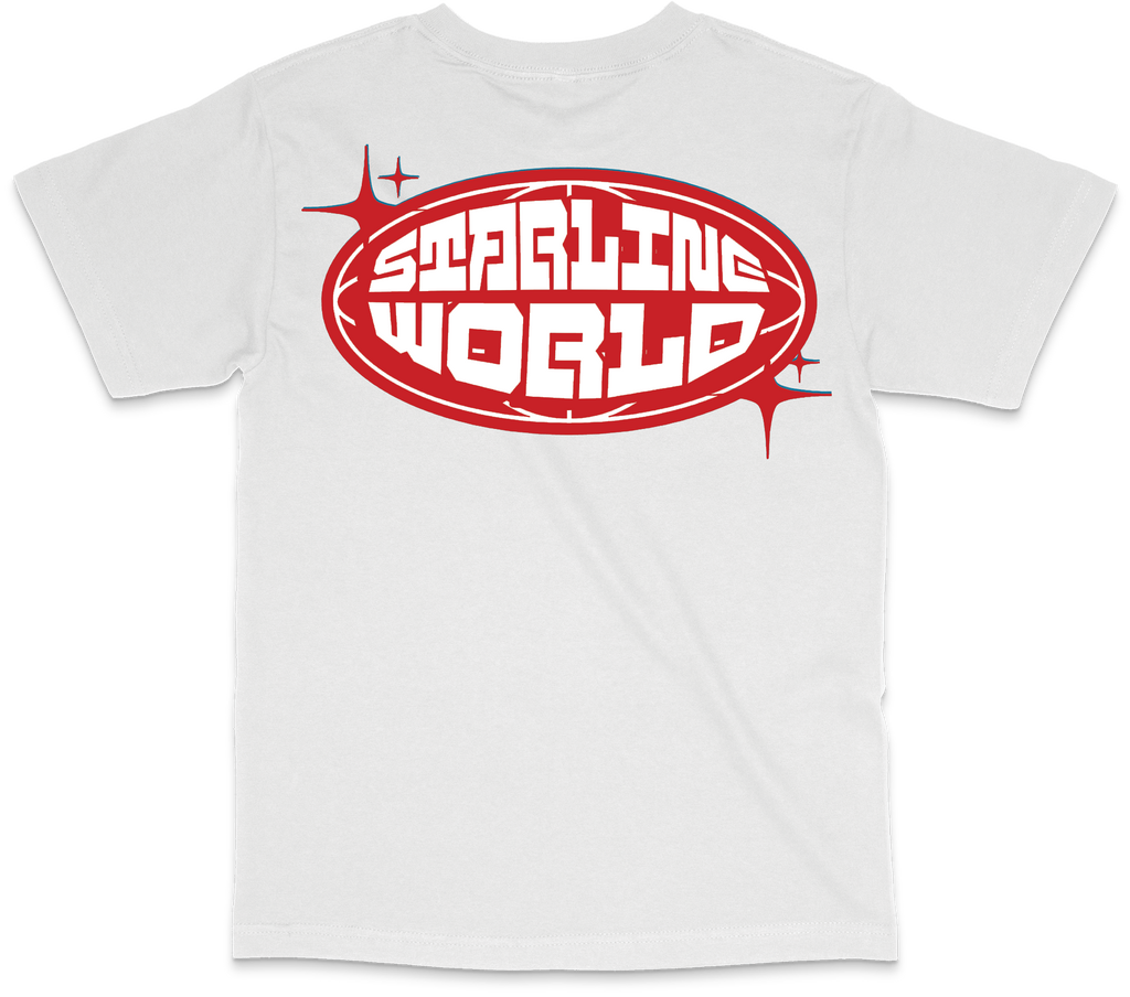 StarlineWorld (White-Red) Tee