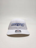White and Blue W9 Hat